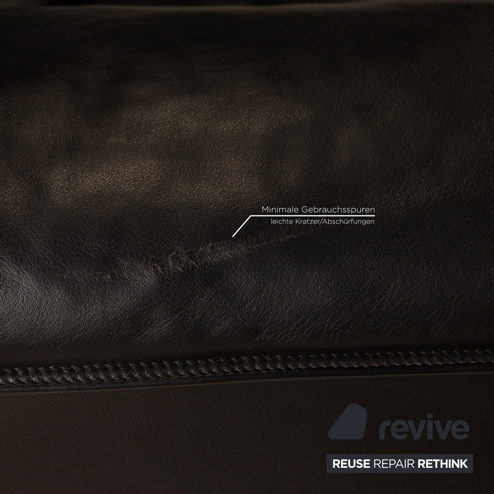 Poltrona Frau Leather Two Seater Sofa Couch Black