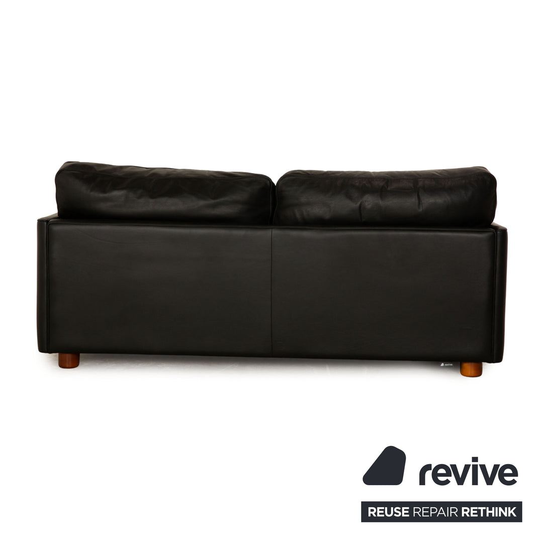 Poltrona Frau Socrates 978 Leather Two Seater Black Sofa Couch
