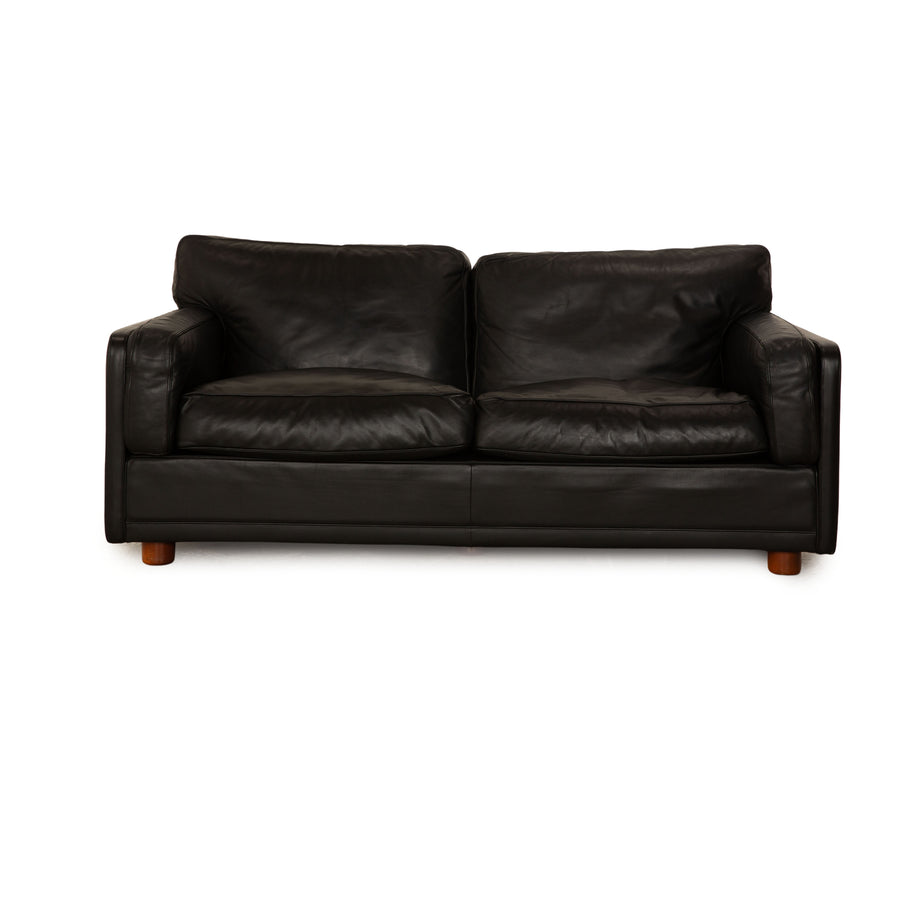 Poltrona Frau Socrates 978 Leather Two Seater Black Sofa Couch