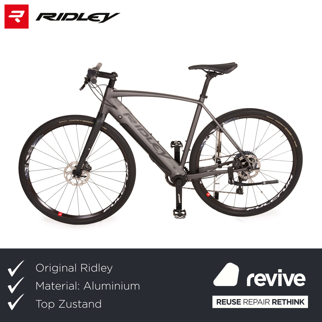 Ridley E-Kanzo XT Flatbar 2018 Aluminium Fahrrad Grau E-Trekking-Bike RH M Fitnessbike Gravel Bike