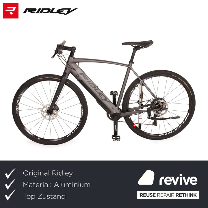 Ridley E-Kanzo XT Flatbar 2018 Aluminium Fahrrad Grau E-Trekking-Bike RH M Fitnessbike Gravel Bike