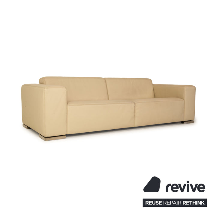 Rivolta Milano Leder Dreisitzer Creme Sofa Couch
