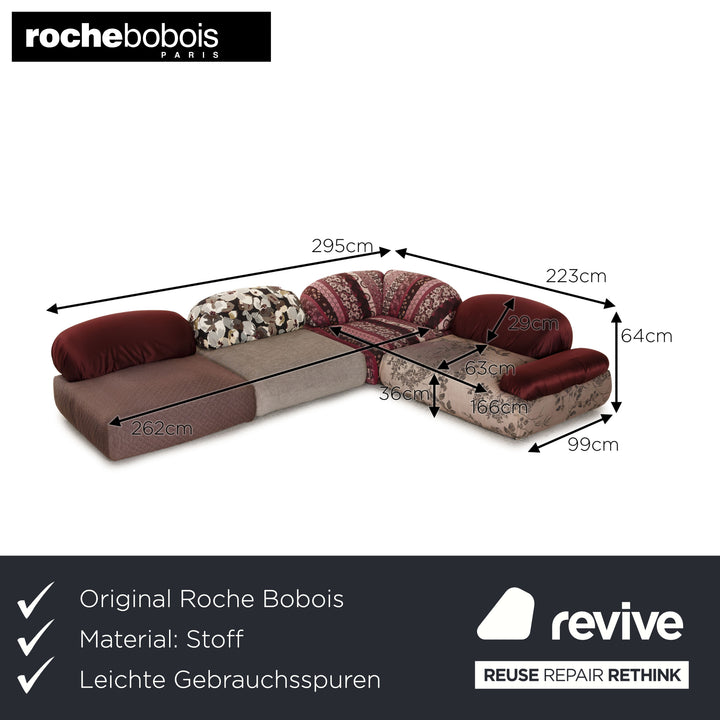 Roche Bobois Anagramme Fabric Sofa Gray Corner Sofa Couch