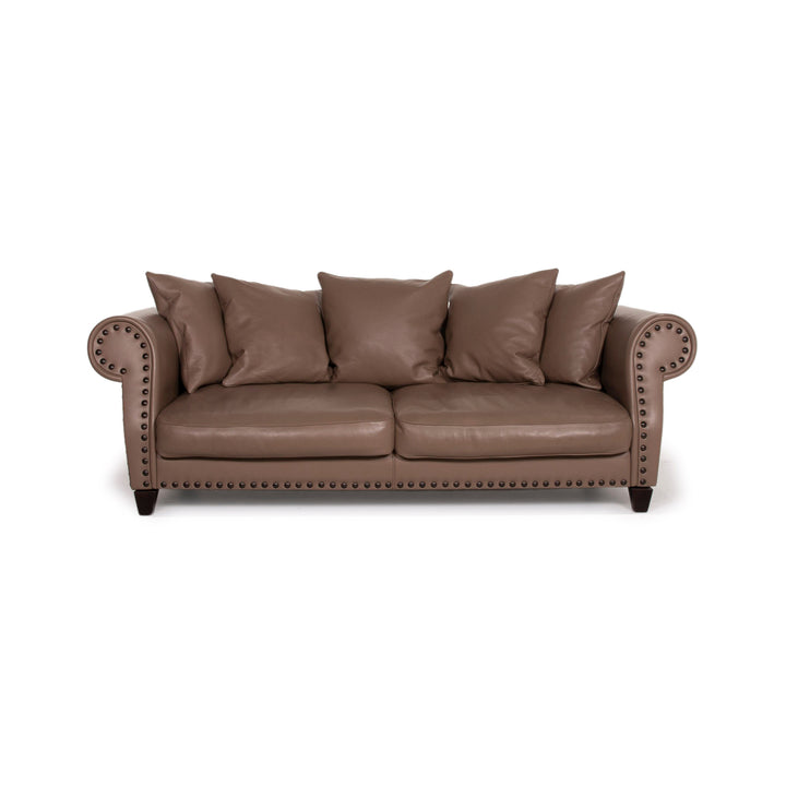 Roche Bobois Chester Chic Leather Sofa Brown Three Seater #15251