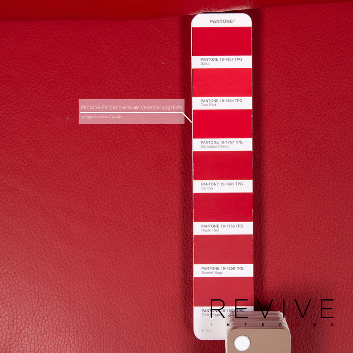 Roche Bobois Curl Leder Sessel Rot Drehbar #14138
