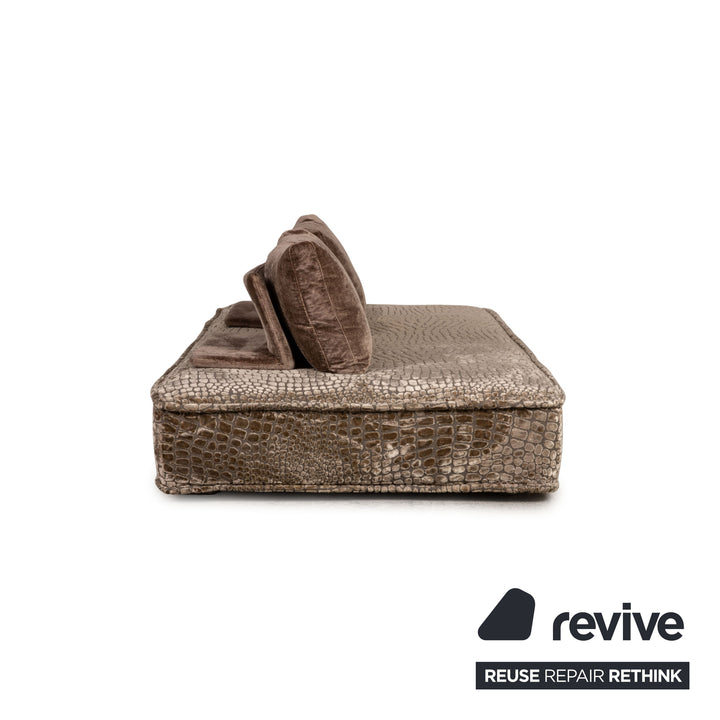 Roche Bobois Escapade Fabric Three Seater Brown Taupe Sleeper Sofa Couch