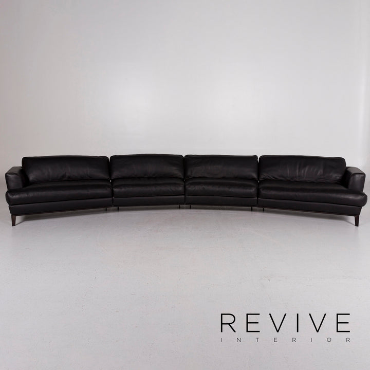 Roche Bobois Impact Modular Leather Sofa Dark Brown Four Seater #11397