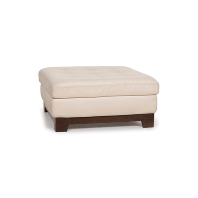 Roche Bobois Leder Hocker Creme #12997