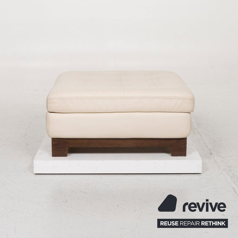 Roche Bobois Leder Hocker Creme 