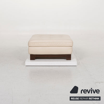 Roche Bobois Leder Hocker Creme #12997