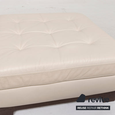 Roche Bobois Leder Hocker Creme #12997