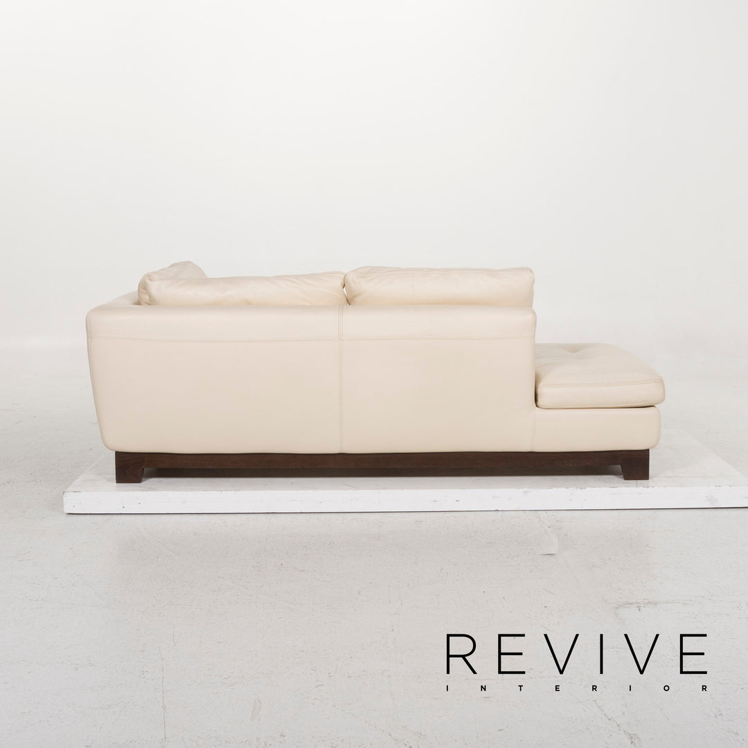 Roche Bobois Leder Sofa Creme Zweisitzer #12996