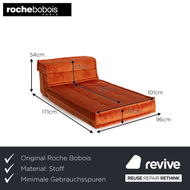 Roche Bobois Mah Jong Fabric Lounger Orange