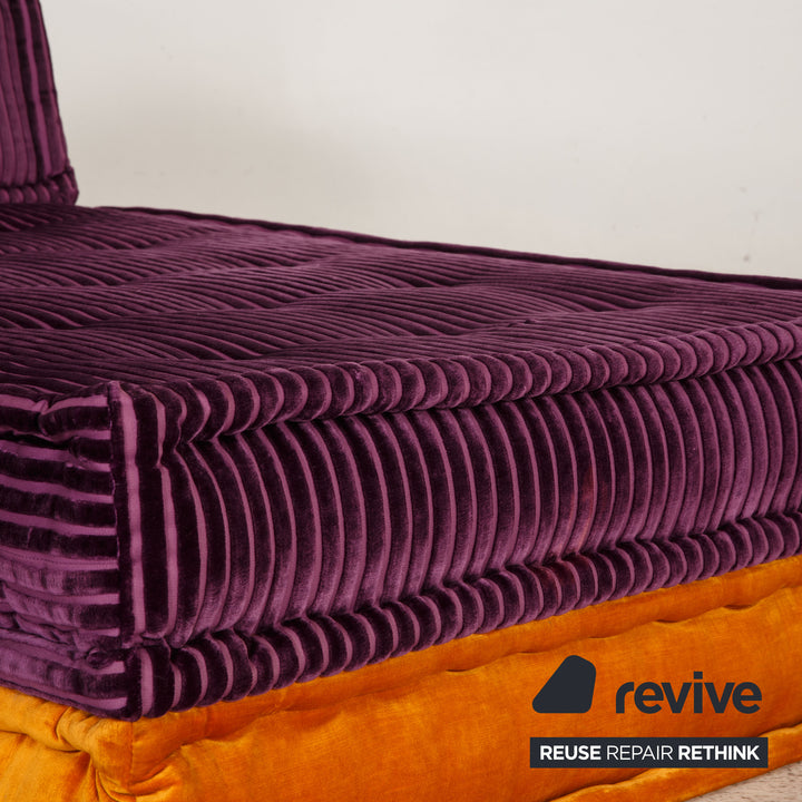 Roche Bobois Mah Jong fabric lounger purple chaise longue