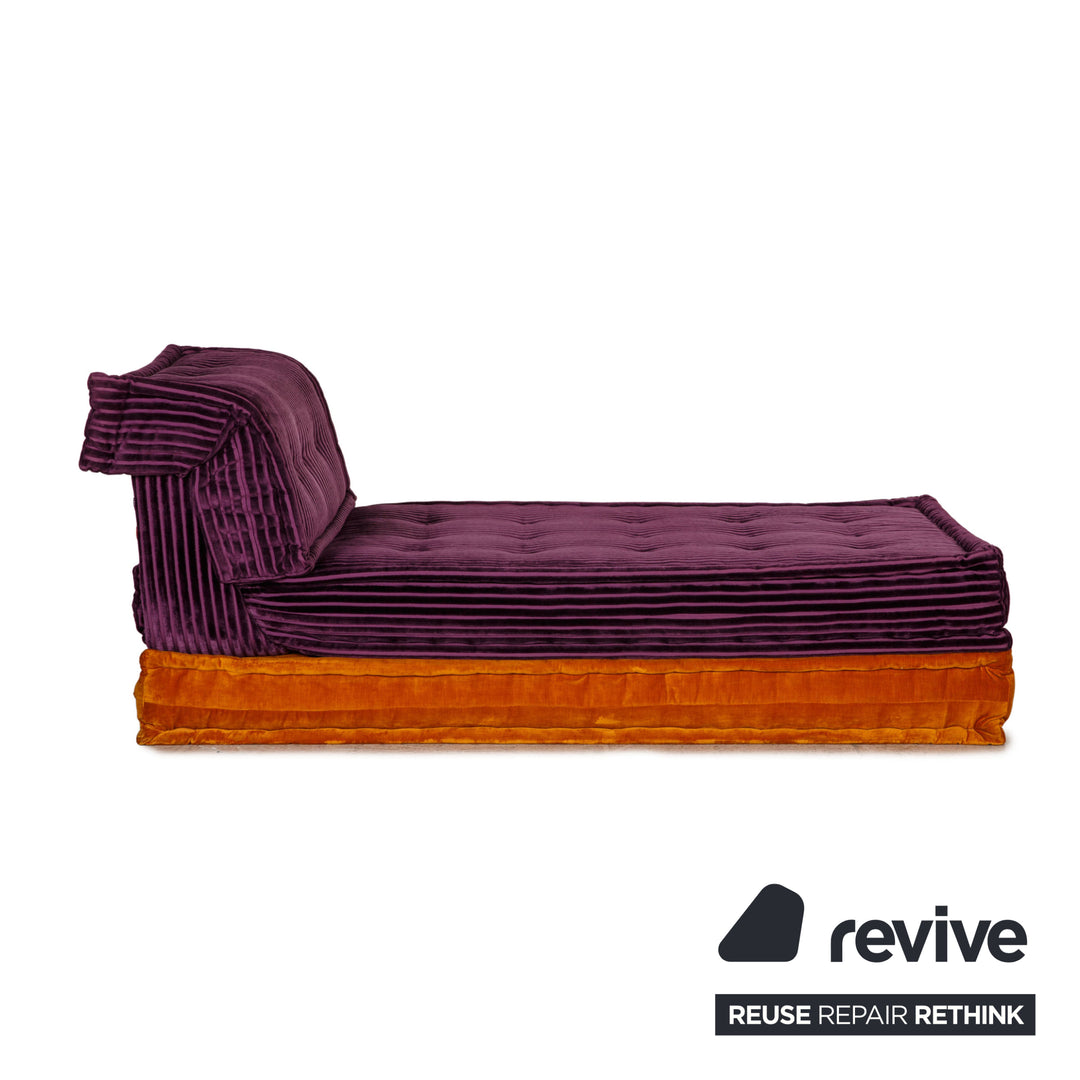 Roche Bobois Mah Jong fabric lounger purple chaise longue