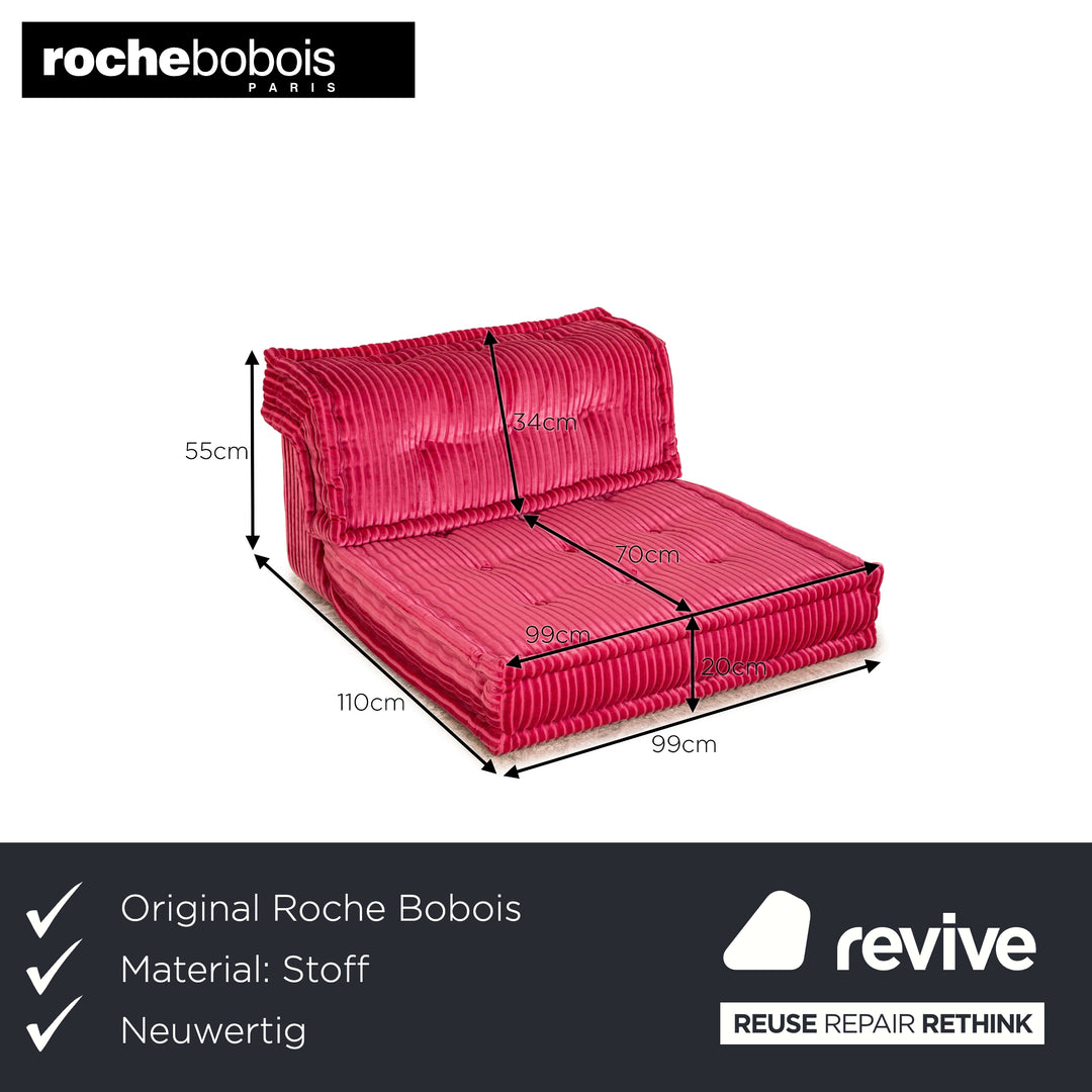 Roche Bobois Mah Jong fabric armchair red