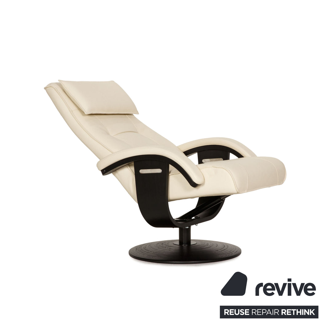 Roche Bobois Master leather armchair cream function incl. footstool