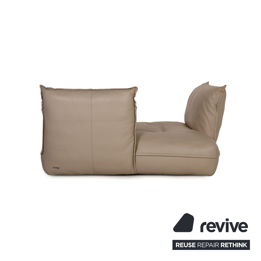 Roche Bobois Octet Leather Corner Sofa Beige Sofa Couch