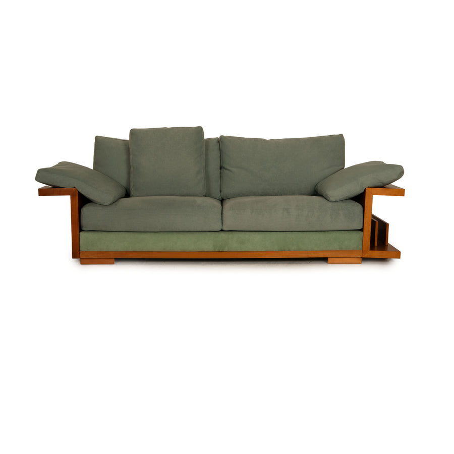 Roche Bobois Stoff Dreisitzer Grün Sofa Couch