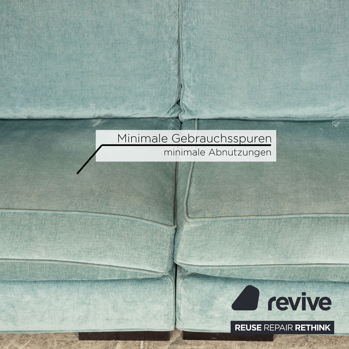 Roche Bobois Stoff Dreisitzer Hellblau Mint Sofa Couch