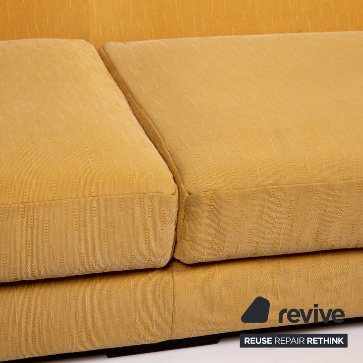 Roche Bobois Stoff Sofa Gelb Zweisitzer Funktion Couch #14508