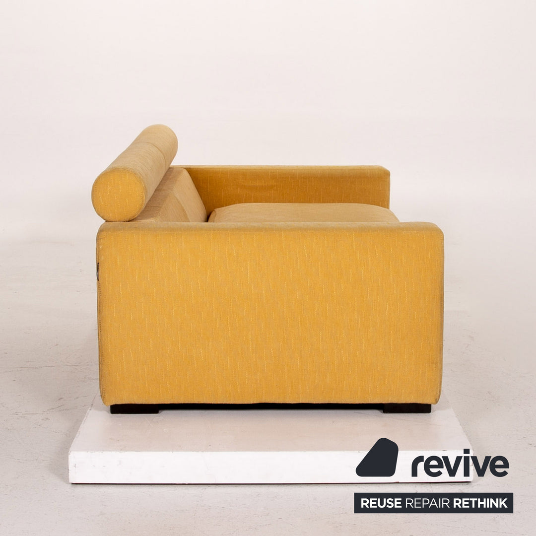 Roche Bobois Stoff Sofa Gelb Zweisitzer Funktion Couch #14508