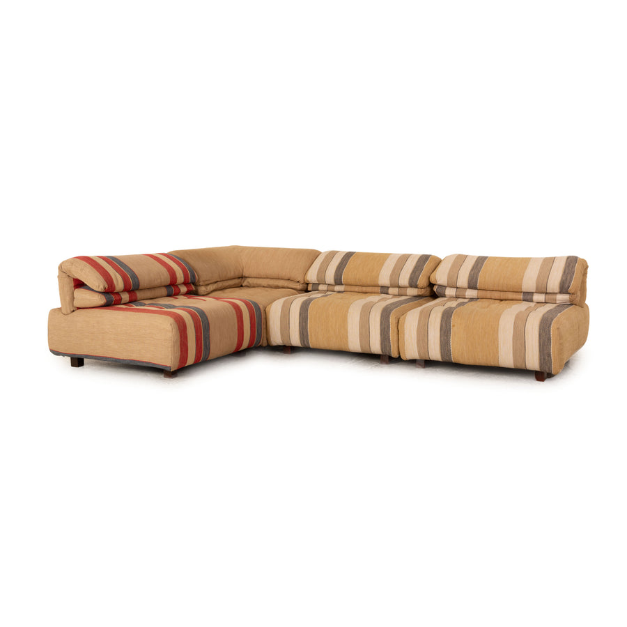 Roche Bobois Voyage Stoff Ecksofa Beige Muster Modulsofa