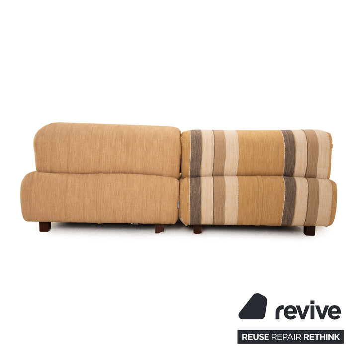 Roche Bobois Voyage Stoff Ecksofa Beige Muster Modulsofa