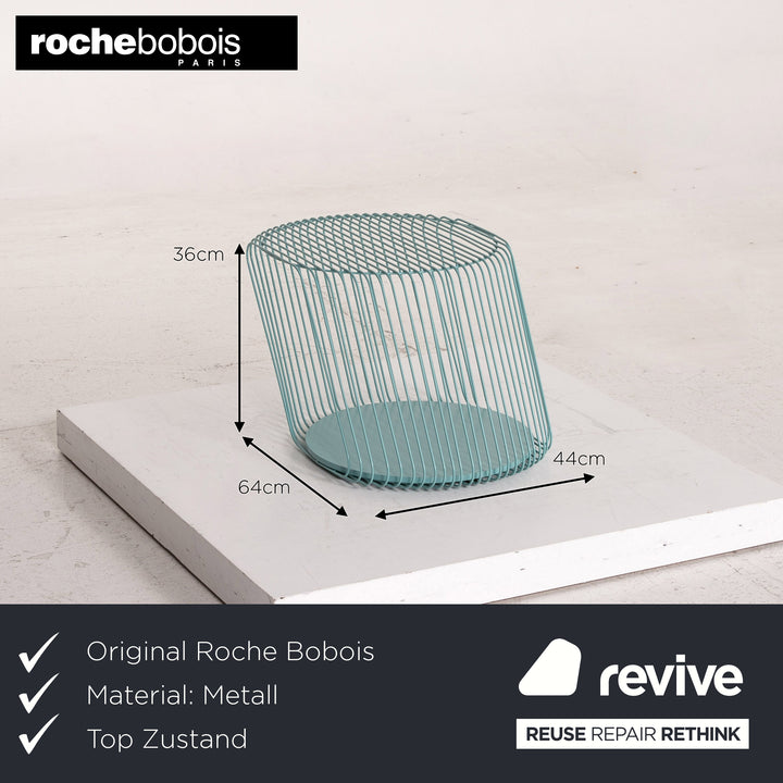 Roche Bobois Zag Metall Beistelltisch Mint Blau Couchtisch Tisch #15162