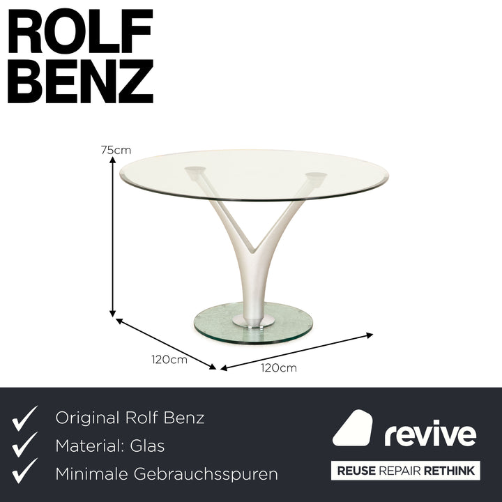 Rolf Benz 1210 glass dining table silver