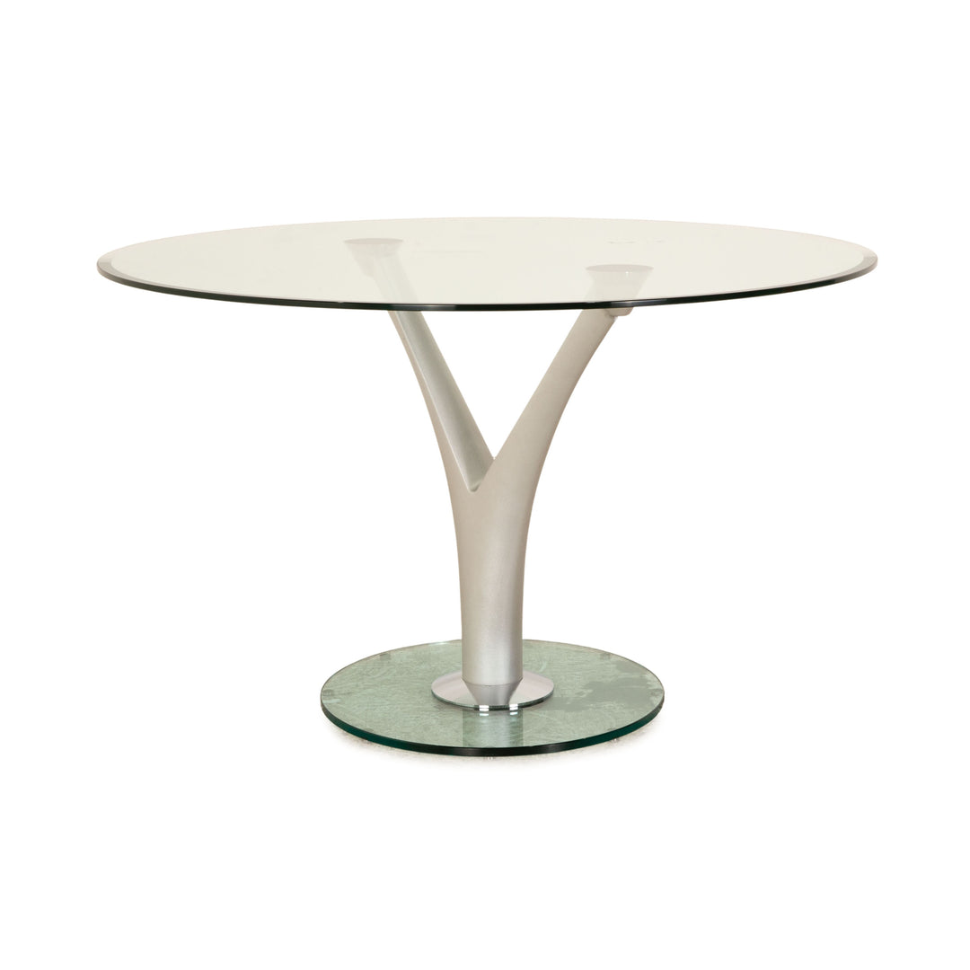 Rolf Benz 1210 glass dining table silver