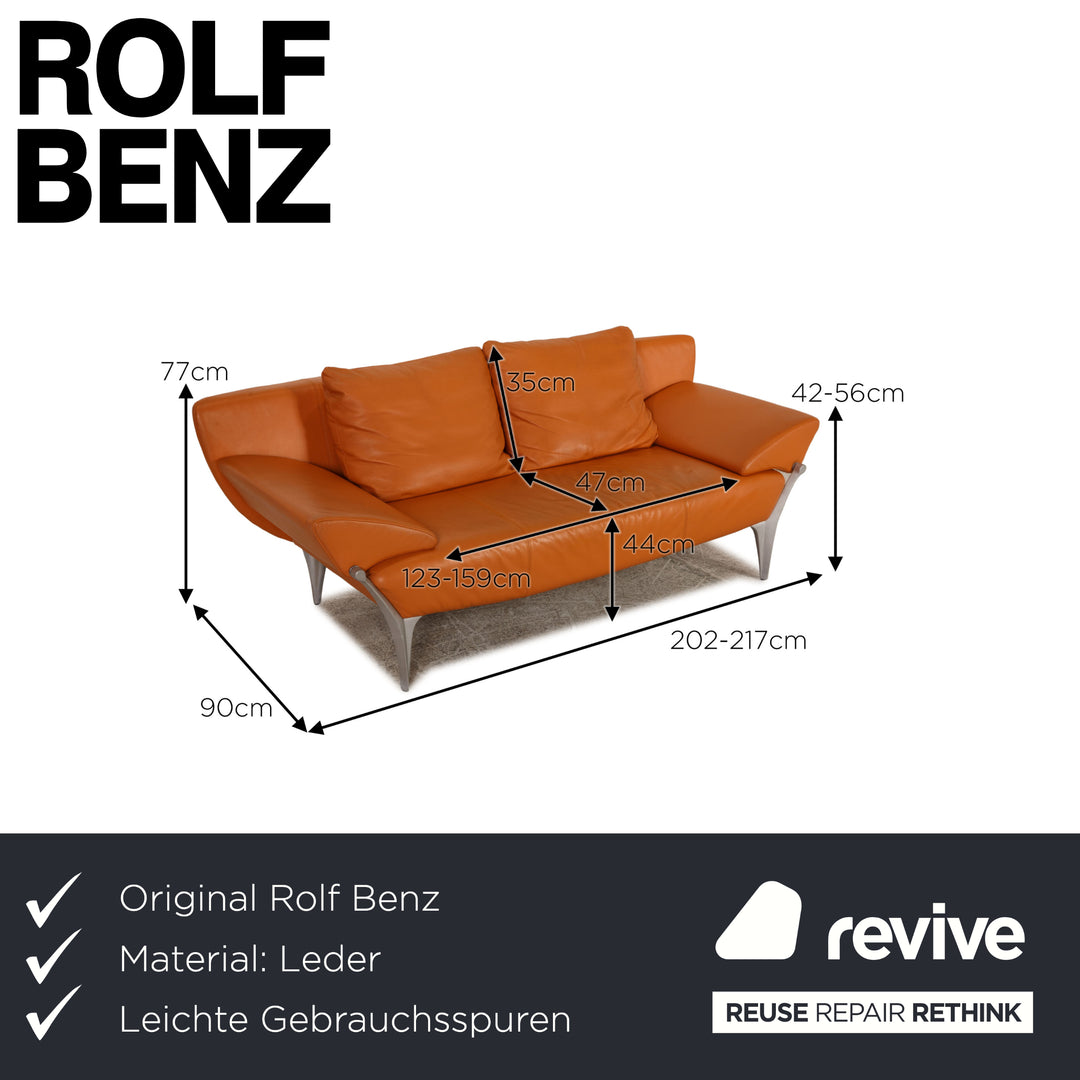 Rolf Benz 1600 leather three-seater brown sofa couch function