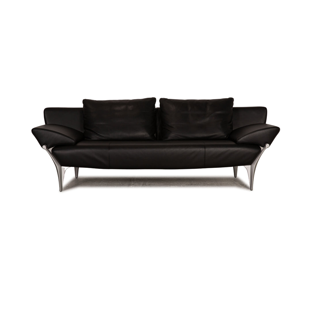Rolf Benz 1600 Leder Dreisitzer Schwarz Sofa Couch Funktion