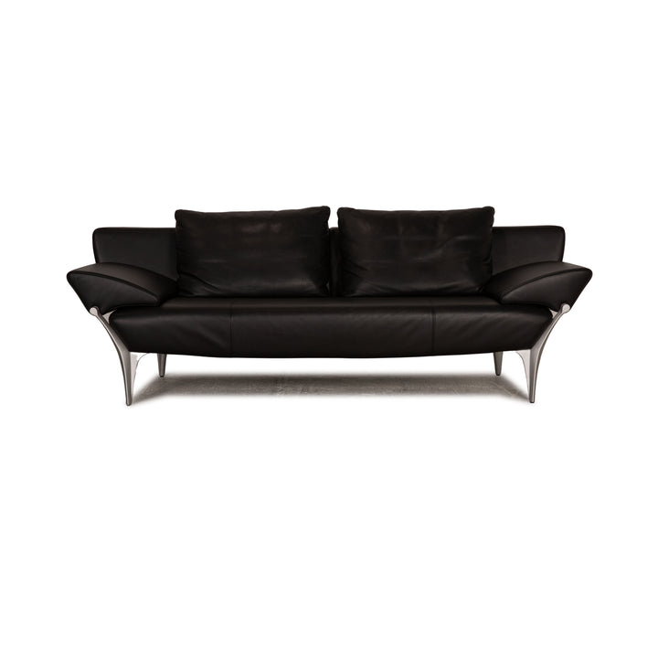 Rolf Benz 1600 Leder Dreisitzer Schwarz Sofa Couch Funktion