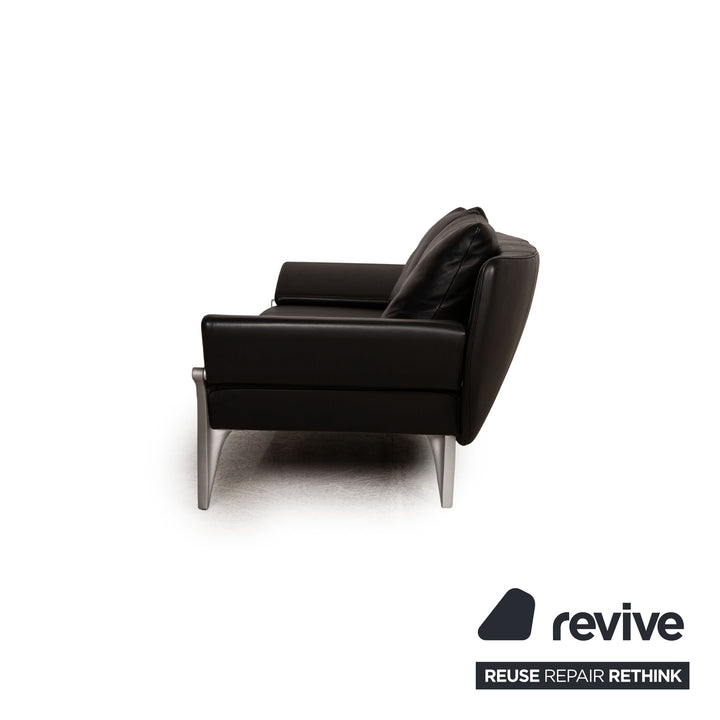 Rolf Benz 1600 Leder Dreisitzer Schwarz Sofa Couch Funktion
