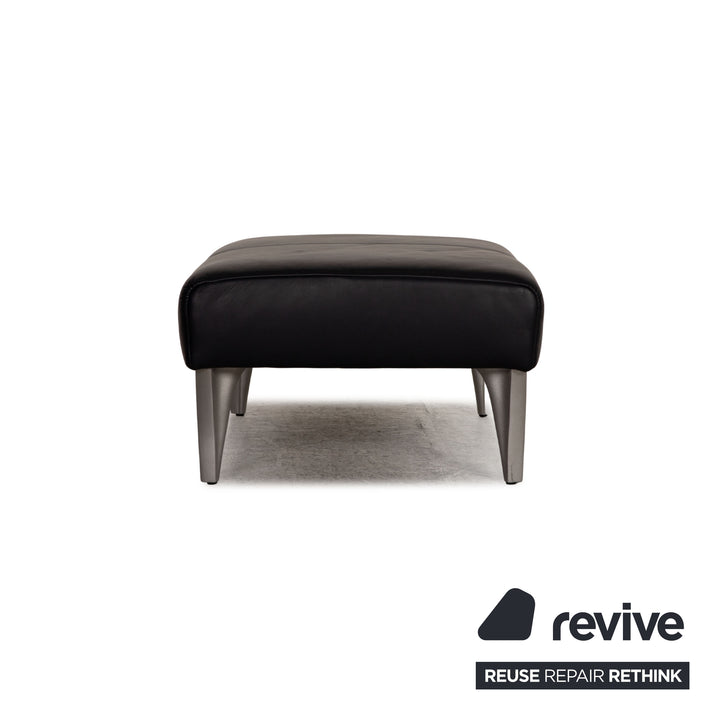 Rolf Benz 1600 Leder Hocker Dunkelblau