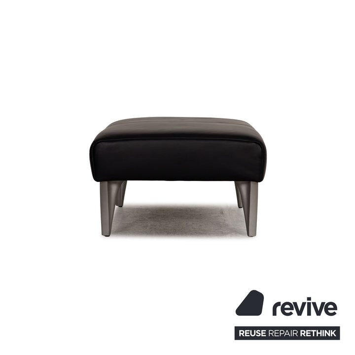 Rolf Benz 1600 Leder Hocker Dunkelblau