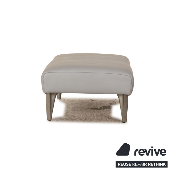 Rolf Benz 1600 Leder Hocker Eisblau