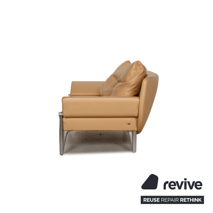 Rolf Benz 1600 Leder Sofa Beige Zweisitzer Couch Funktion
