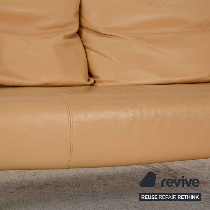 Rolf Benz 1600 Leder Sofa Beige Zweisitzer Couch Funktion