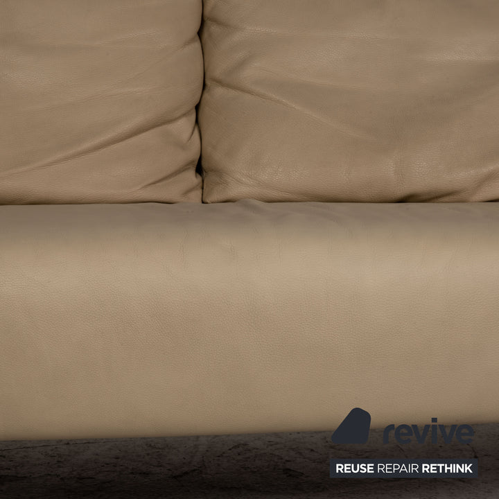 Rolf Benz 1600 Leder Sofa Creme Zweisitzer Couch Funktion