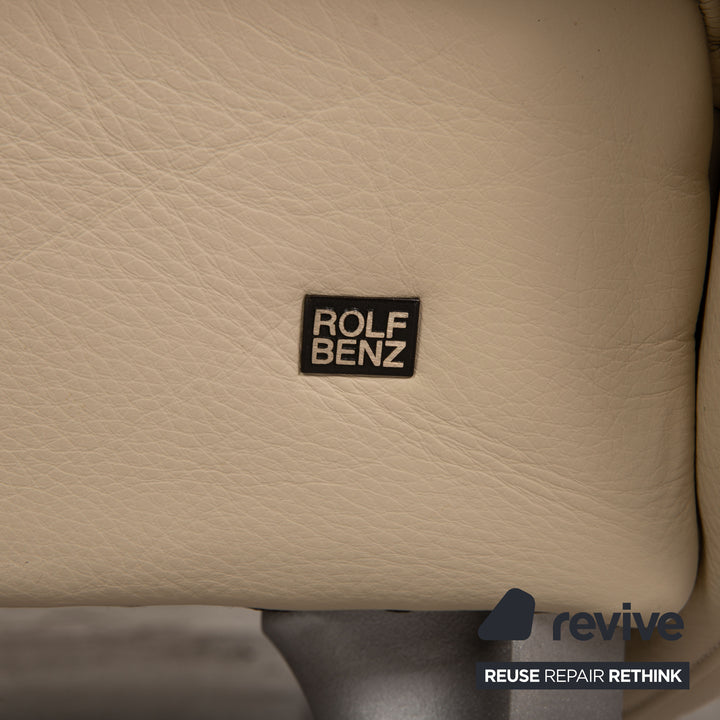 Rolf Benz 1600 Leder Sofa Creme Zweisitzer Couch Funktion