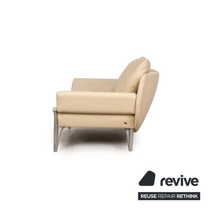 Rolf Benz 1600 Leder Sofa Creme Zweisitzer Funktion Couch