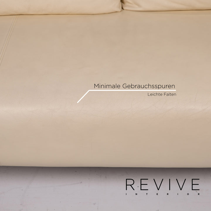 Rolf Benz 1600 Leder Sofa Creme Zweisitzer Funktion Couch