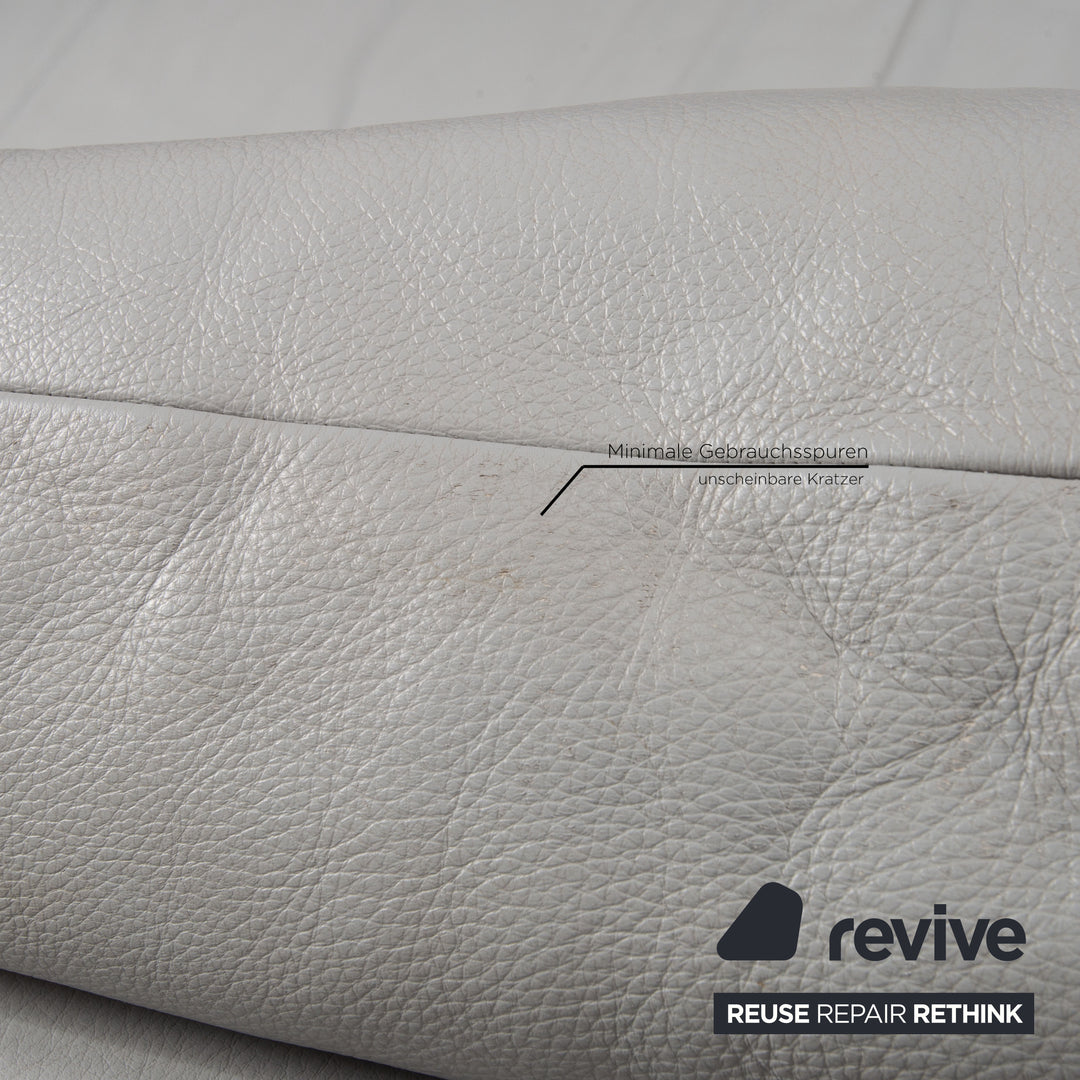 Rolf Benz 1600 Leder Sofa Garnitur Grau 1xDreisitzer 1xZweisitzer