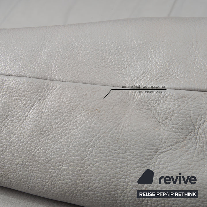 Rolf Benz 1600 Leder Sofa Garnitur Grau 1xDreisitzer 1xZweisitzer