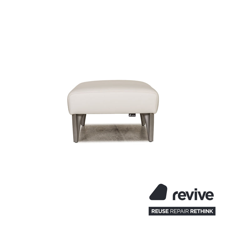 Rolf Benz 1600 leather sofa set white three-seater stool couch function