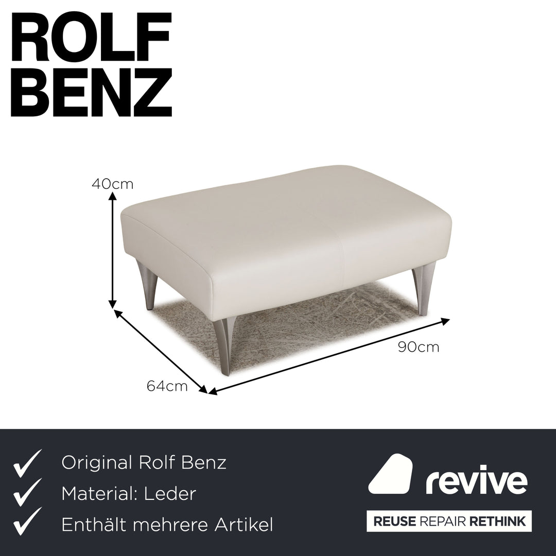 Rolf Benz 1600 leather sofa set white three-seater stool couch function