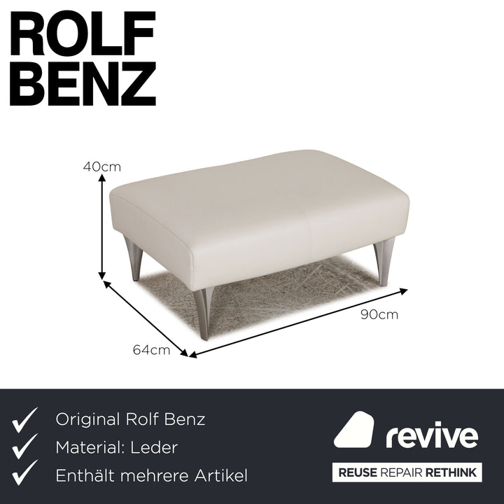 Rolf Benz 1600 leather sofa set white three-seater stool couch function