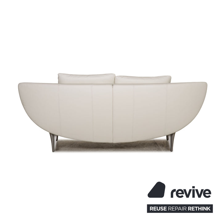 Rolf Benz 1600 leather sofa set white three-seater stool couch function